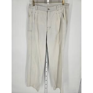 Jonathan Hale Women's Tan Cotton Pleated Chino Pants Size M